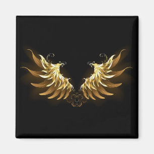 Aimant Ailes d'Ange d'or sur arrière - plan noir
