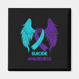 Aimant Ailes De Sensibilisation Au Suicide Et Ruban Turqu
