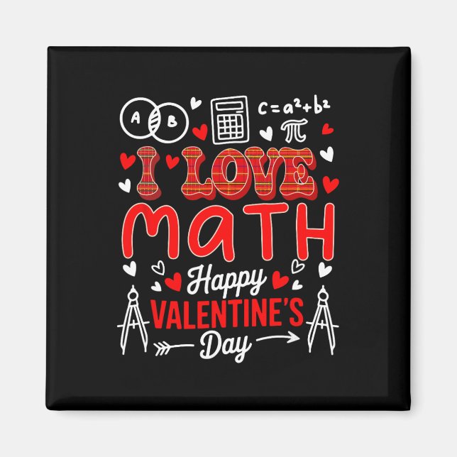 Aimant Aime les maths Joyeuse Saint-Valentin Prof de math (Devant)