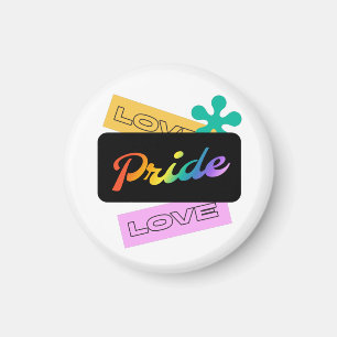 Aimant Aimez l'amour de fierté. LGBT+pride. Arc-en-ciel