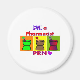 Aimant Aimez le T-shirts et les cadeaux du pharmacien un