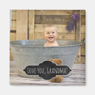 Aimant Aimez-vous grand-mère   Photo personnalisée pour b