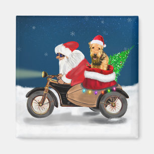 Aimant Airedale Terrier Chien Noël Père Noël