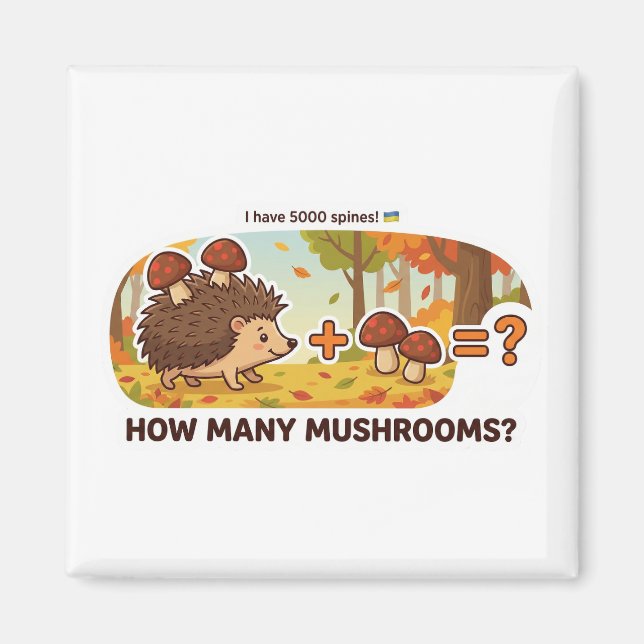 Aimant Ajout de champignons au hérisson (Devant)