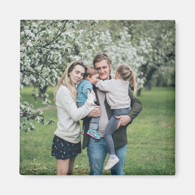 Aimant Ajouter votre photo de famille personnalisée (Devant)