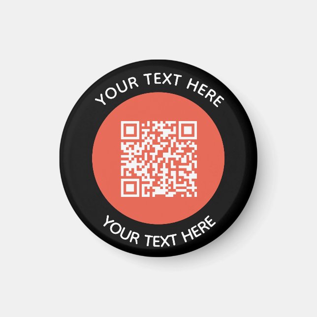 Aimant Ajouter votre propre ronde QR Code texte Analyse M (Devant)
