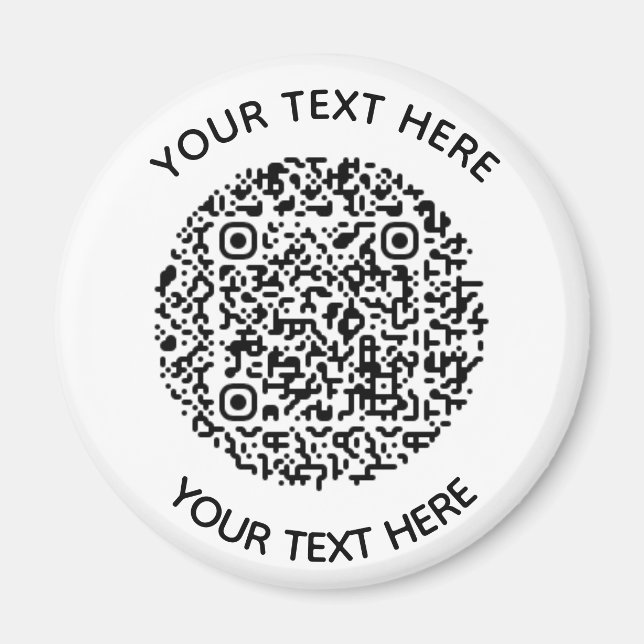 Aimant Ajouter votre propre ronde QR Code texte Analyse M (Devant)