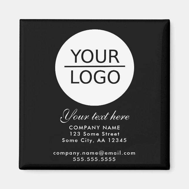 Aimant Ajoutez votre logo avec promotion de texte personn (Devant)