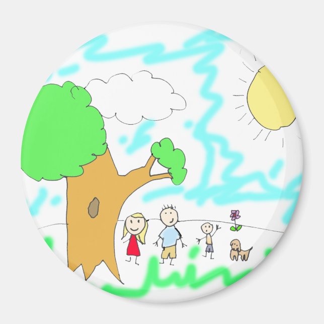 Aimant Ajoutez votre oeuvre pour enfants à cette oeuvre (Devant)