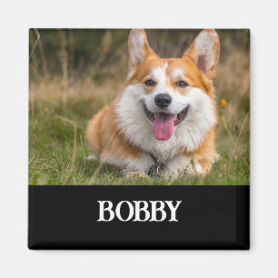 Aimant Ajoutez votre propre photo de chien et nom