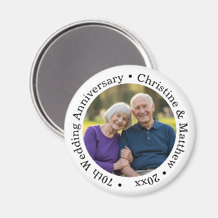 Aimant Ajoutez votre propre photo de couple 70e anniversa