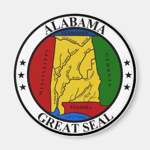 Aimant Alabama sceau américain drapeau symbole rep