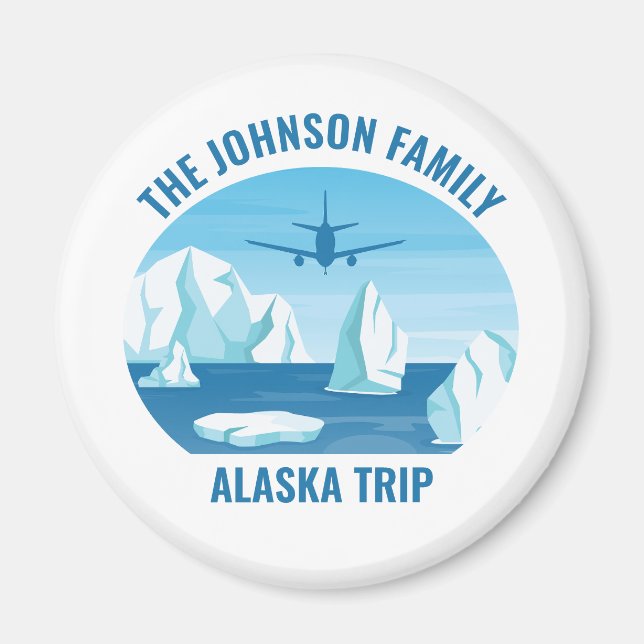 Aimant Alaska Famille Vacances Custom Blue Glacier (Devant)