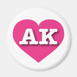 Aimant Alaska Hot Pink Heart - J'aime AK