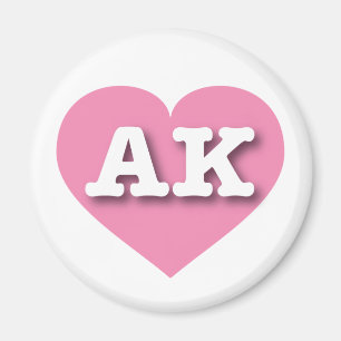 Aimant Alaska Solid Pink Heart - J'aime AK
