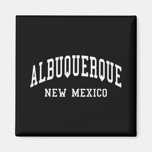 Aimant Albuquerque - New Mexico - Throwback Design - Clic (Devant)