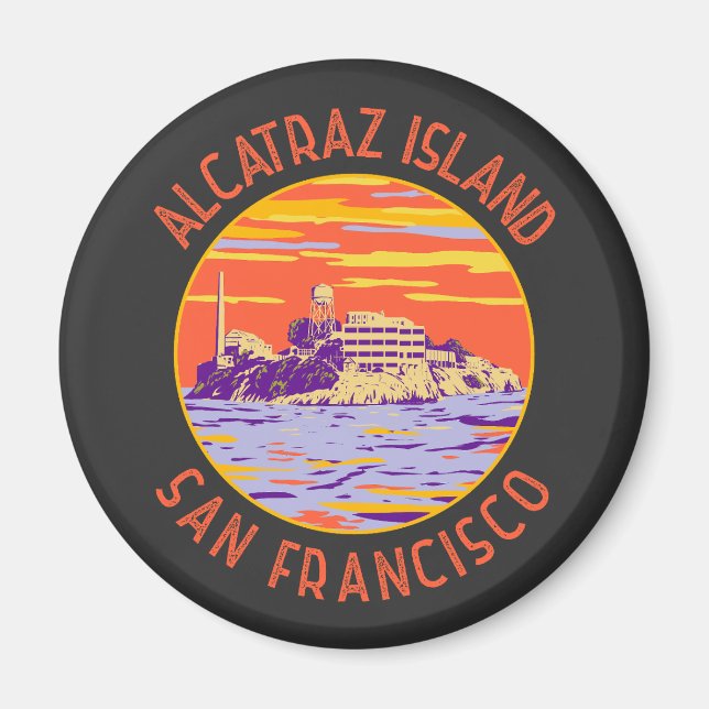 Aimant Alcatraz Island San Francisco Cercle en détresse (Devant)