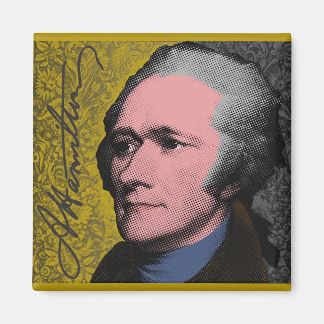 Aimant Alexander Hamilton Pop Art Portrait (Devant)
