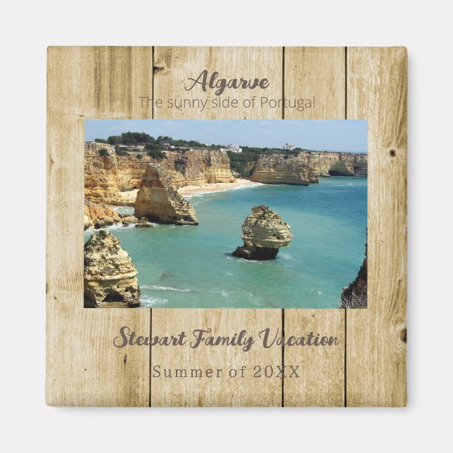 Aimant Algarve vacances en famille sur la plage au Portug (Devant)