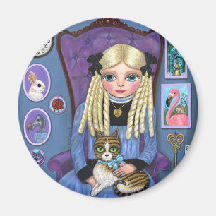 Aimant Alice à Wonderland & Dinah Cat Cute Fairy Tale