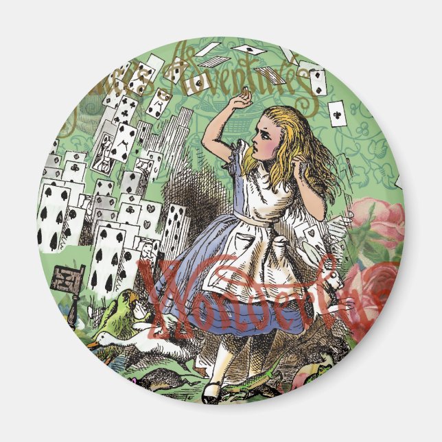 Aimant alice cartes pays des merveilles (Devant)