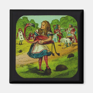 Aimant Alice dans le croquet de Flamant rose du pays des