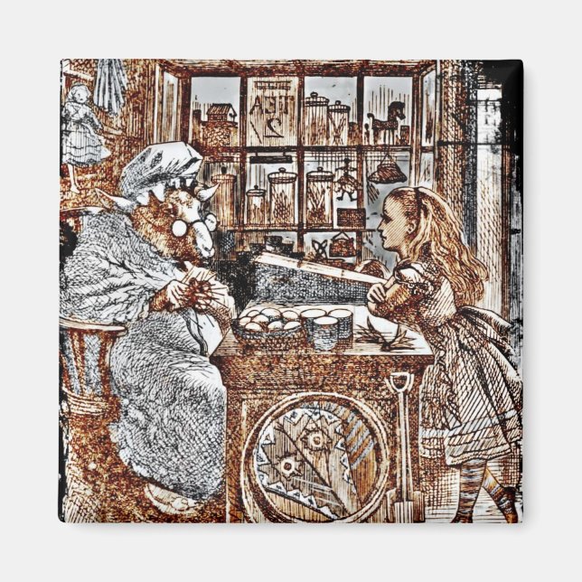 Aimant Alice et le mouton de Tricot (Devant)