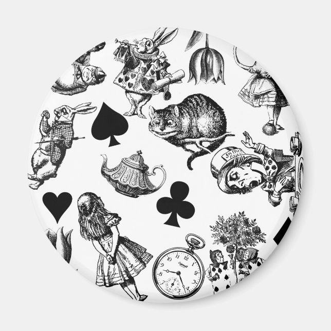Aimant Alice White Rabbit Wonderland Classic (Devant)