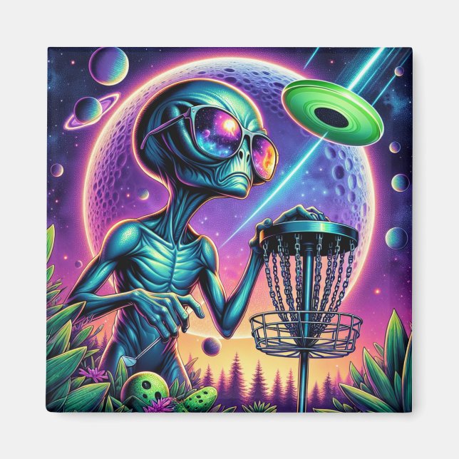 Aimant Alien Disk Golf (Devant)