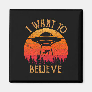 Aimant Alien vintage UFO Hunter Je veux croire Retro P