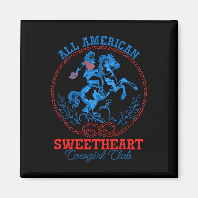 Aimant All American Cowgirl Sweetheart Club 4 juillet W (Devant)