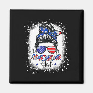 Aimant All American Girl Shirt Usa Drapeau 4 Juillet Femm