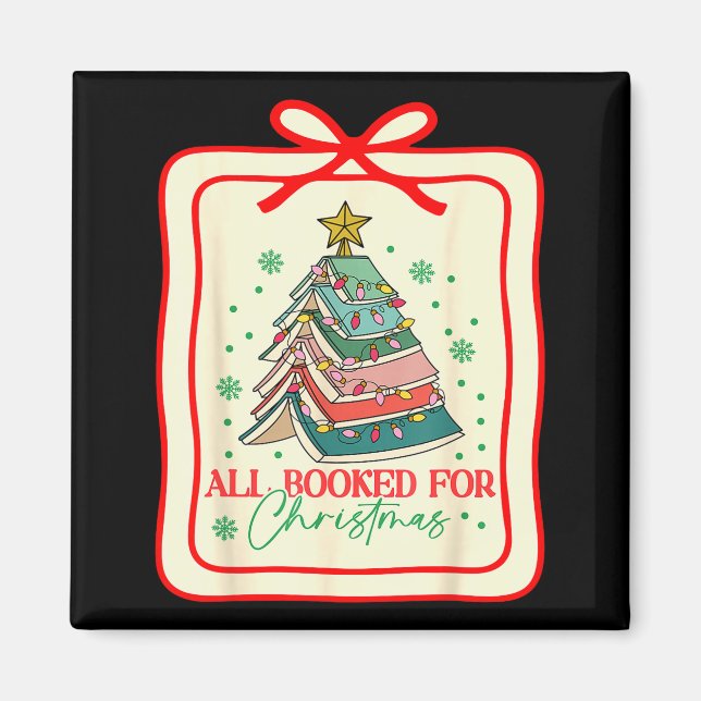 Aimant All Booked For Christmas Coquette Bow Tree Lights  (Devant)