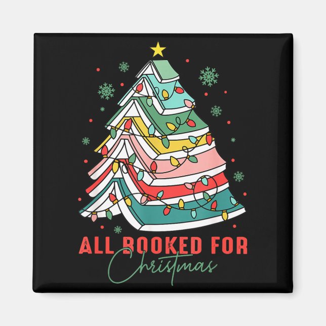 Aimant All Booked For Christmas Teacher Librarian Book Lo (Devant)