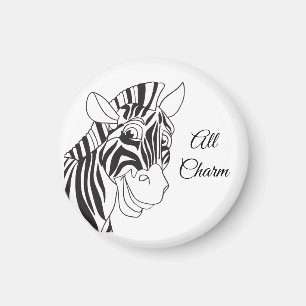 Aimant "All Charm" Zebra Vive Noir & Blanc tendance