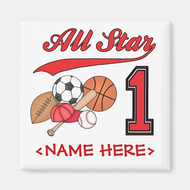 Aimant All Star Sports 1er anniversaire (Devant)