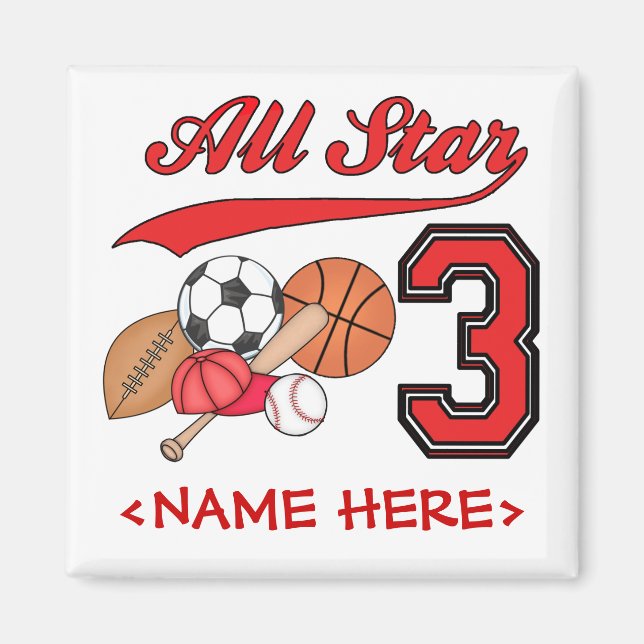 Aimant All Star Sports 3e anniversaire (Devant)