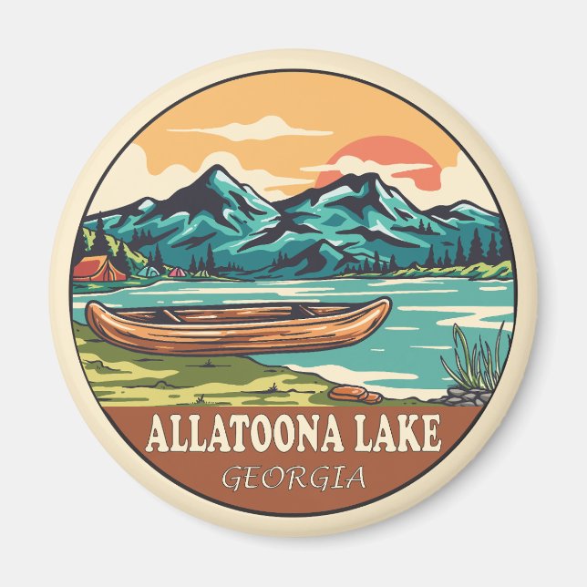 Aimant Allatoona Lake Georgia Emblem Pêche nautique (Devant)