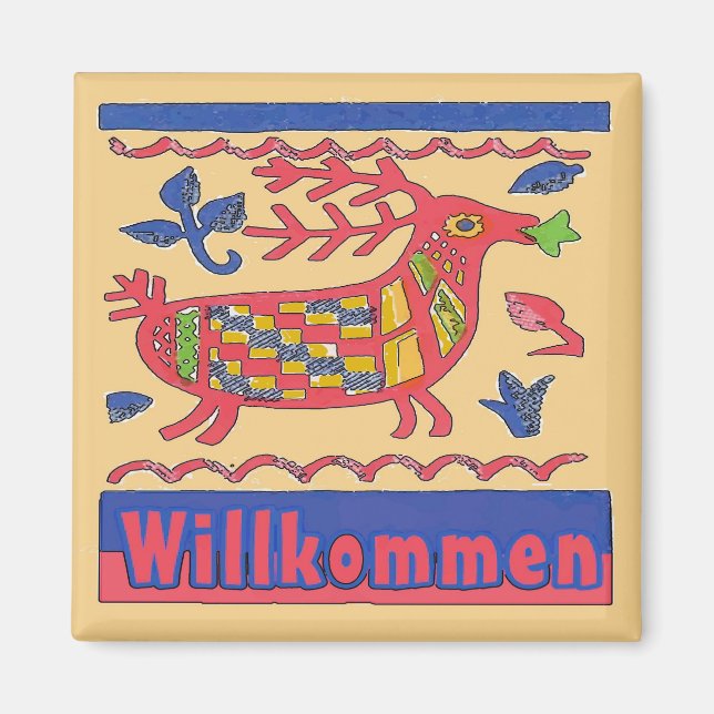 Aimant Allemand Bienvenue Folk Deer (Devant)