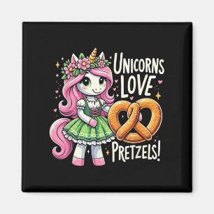 Aimant Allemand Drindl Unicorn Love Pretzels Funny Kids