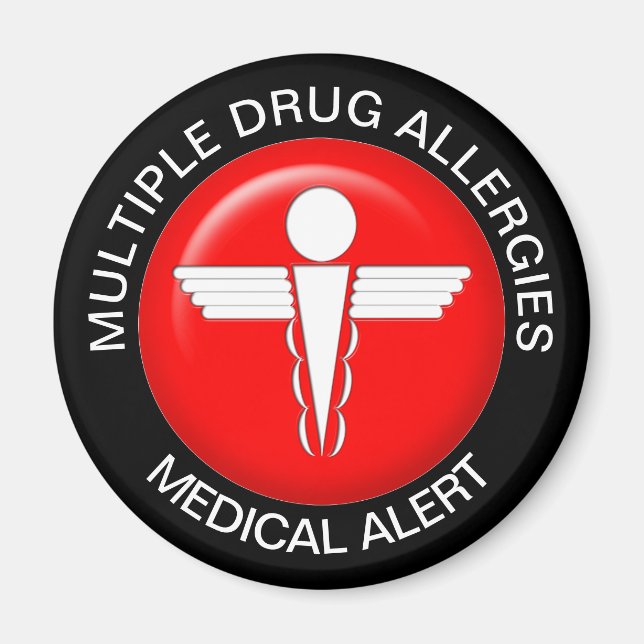 Aimant Allergies médicamenteuses multiples (Devant)
