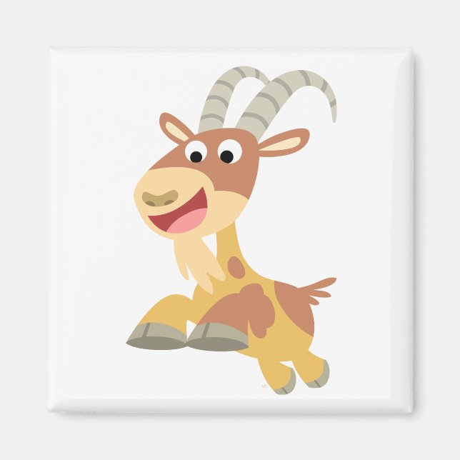 Aimant Allez la chèvre ! ! (mignon bouc de caricature) Ma (Devant)