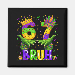 Aimant Alligator Six Seven Bruh 6 7 Mème Mardi Gras Carni