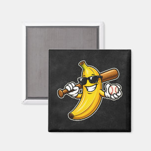 Aimant Allons Bananes Baseball Rétro Banane Drôle