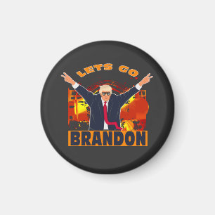 Aimant Allons voir Brandon Funny Anti-Biden Trump Politiq
