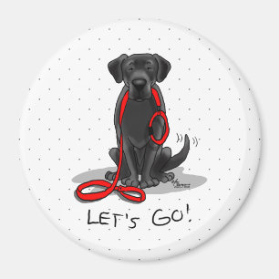 Aimant Allons-y ! Black Lab Labrador Retriever Cute