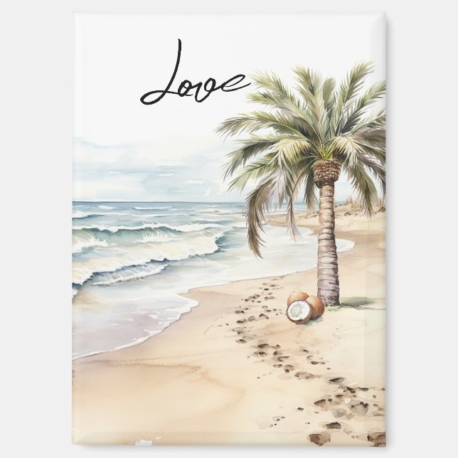 Aimant Aloha Beach Tropical Cocots Palm Tree (Recto)