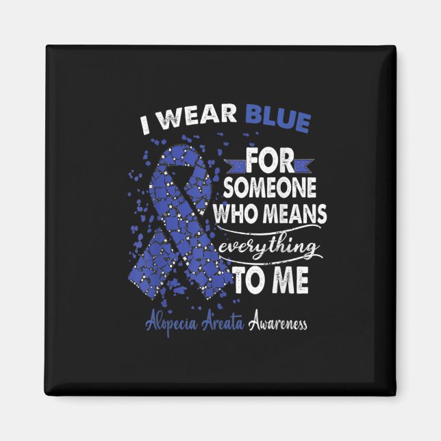 Aimant Alopecia Areata Sensibilisation Je Porte Du Bleu P (Devant)