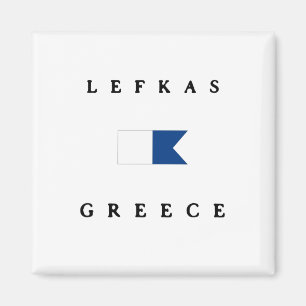 Aimant Alpha drapeau de piqué de Lefkas Grèce