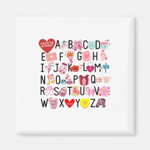 Aimant Alphabet Abc I Love You T Shirt Valentines Day Hea